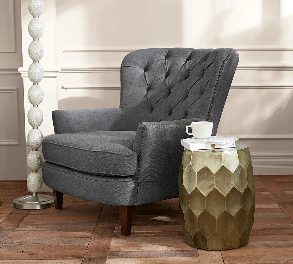 pottery barn cardiff tufted armchair