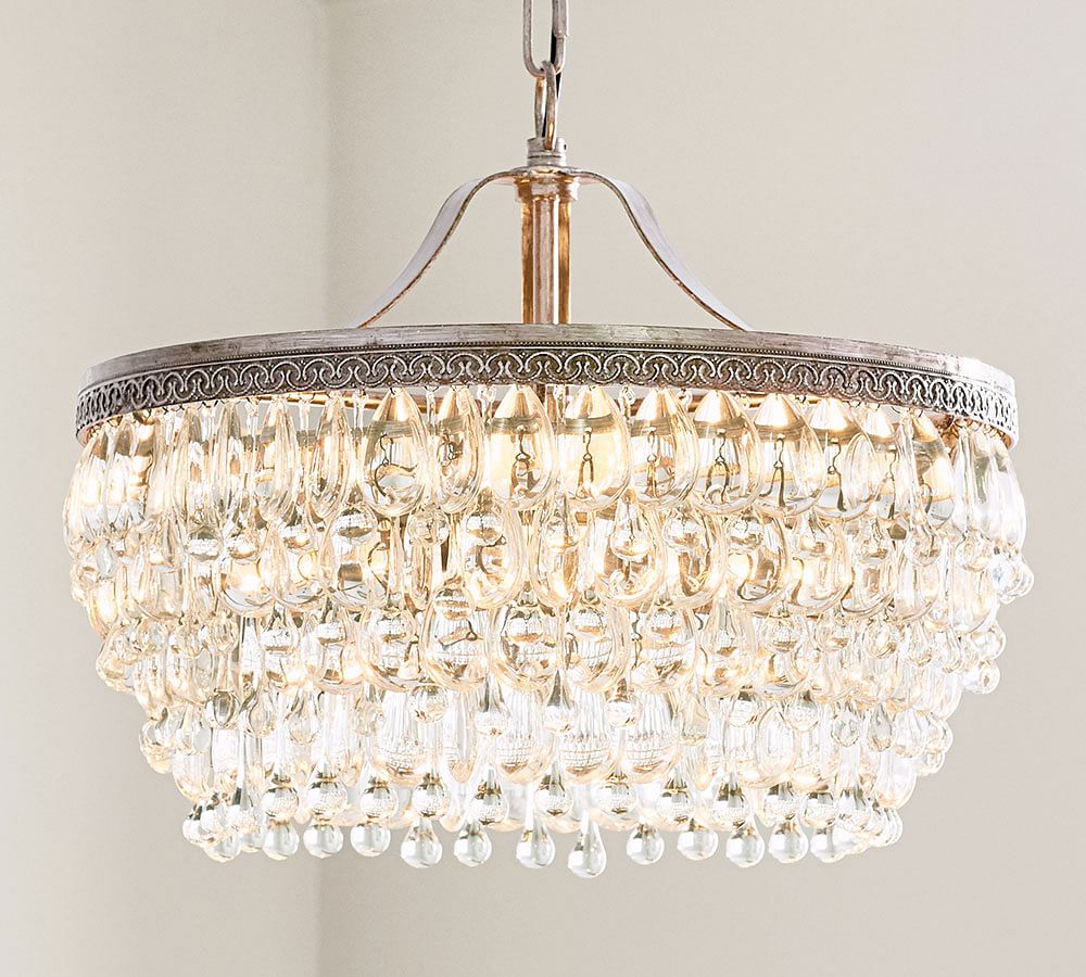 pottery barn glass chandelier